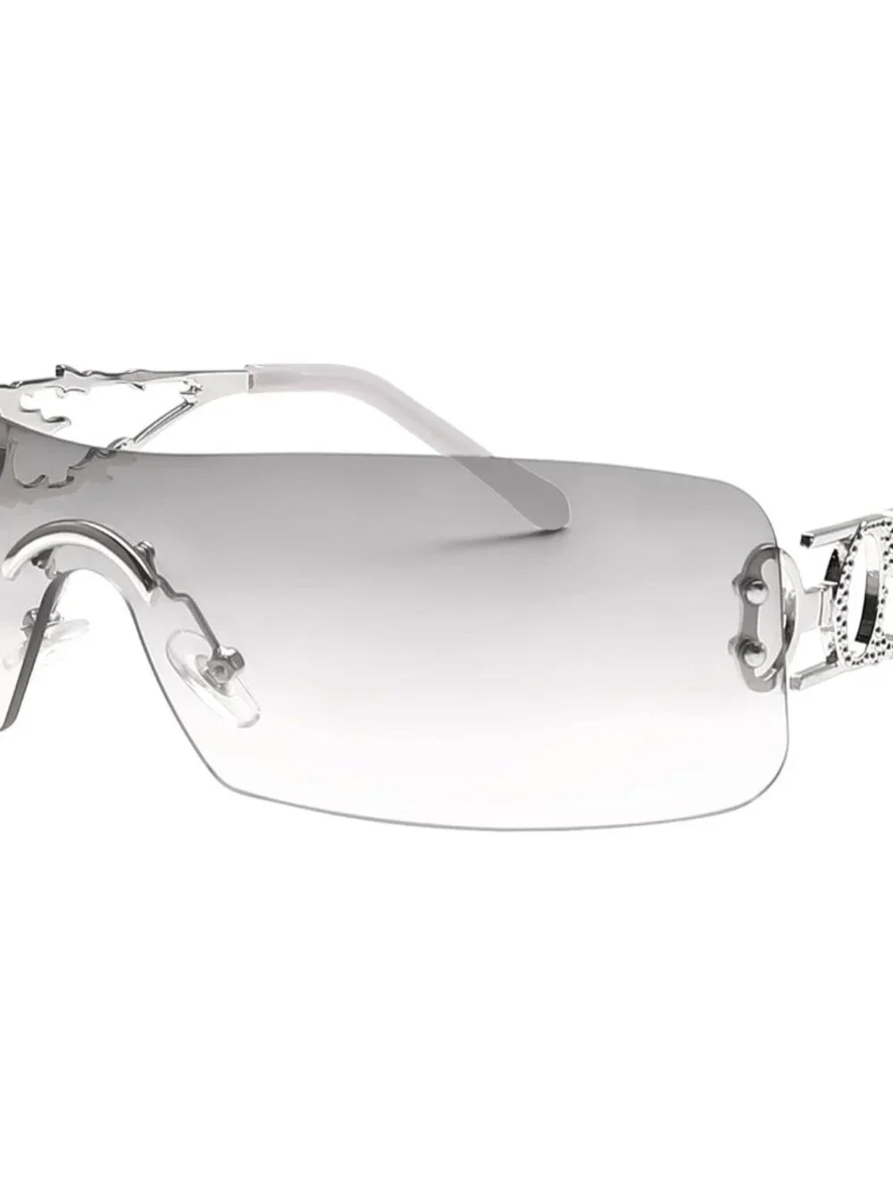 Fashion-Forward Y2K Sunglasses - Gradient Rimless Design for Festivals & Travel